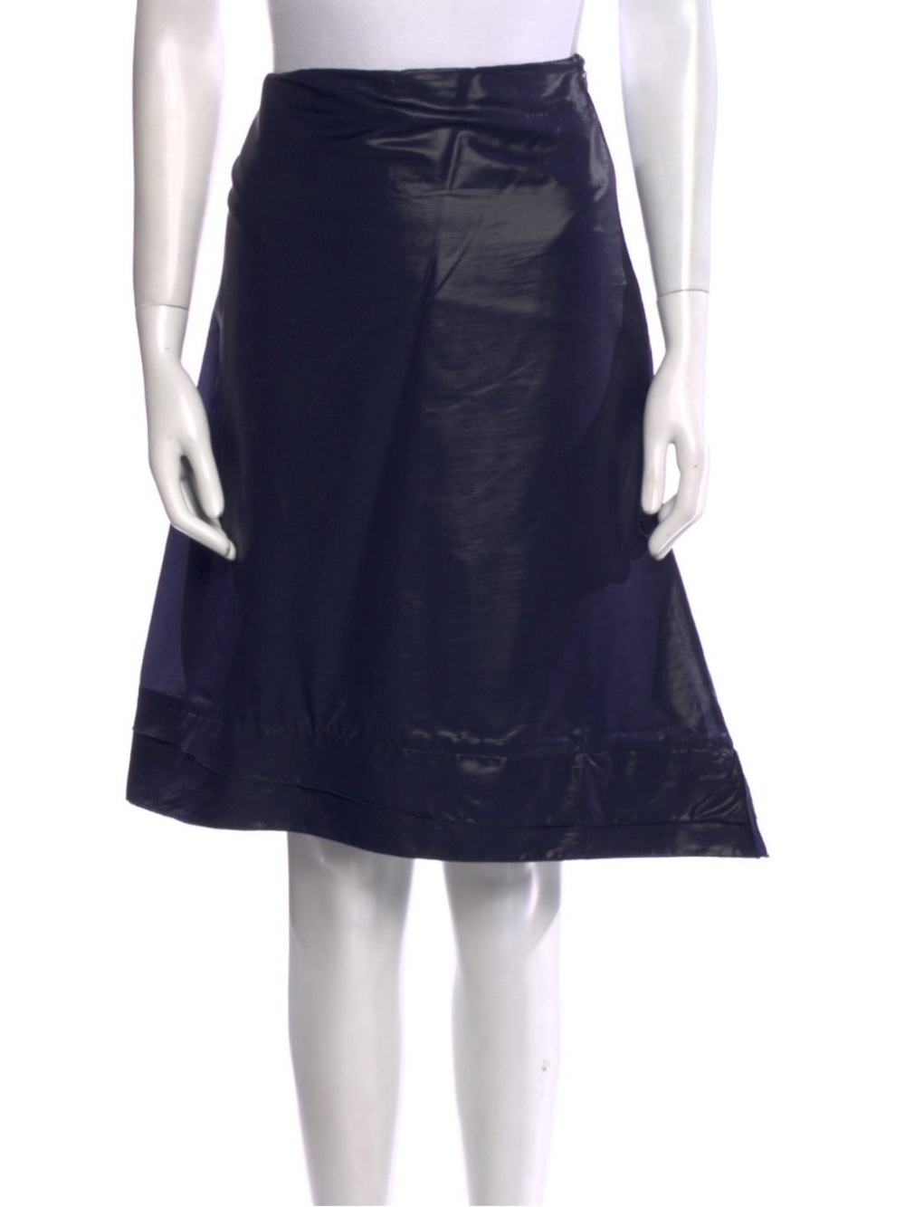 Women's Navy Asymmetrical A-Line Skirt